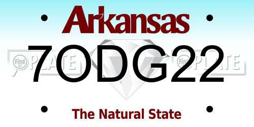 7ODG22 Arkansas License Plate
