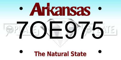 7OE975 Arkansas License Plate