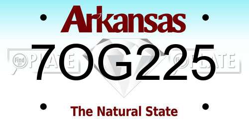 7OG225 Arkansas License Plate