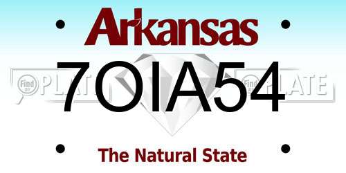 7OIA54 Arkansas License Plate