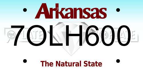 7OLH600 Arkansas License Plate