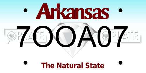 7OOA07 Arkansas License Plate