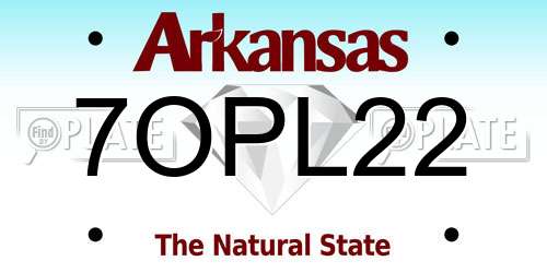 7OPL22 Arkansas License Plate