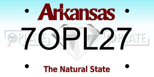 7OPL27 Arkansas License Plate