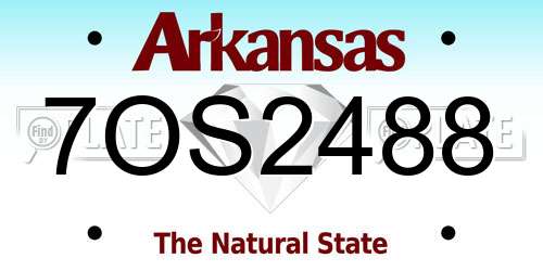 7OS2488 Arkansas License Plate