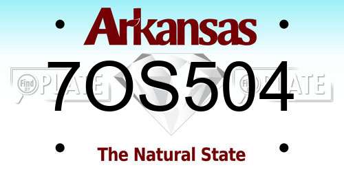 7OS504 Arkansas License Plate