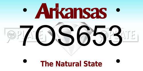 7OS653 Arkansas License Plate
