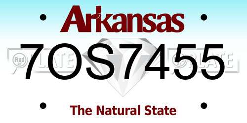 7OS7455 Arkansas License Plate