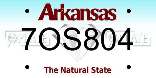 7OS804 Arkansas License Plate