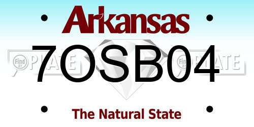 7OSB04 Arkansas License Plate