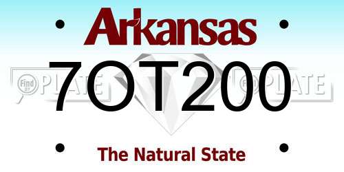 7OT200 Arkansas License Plate