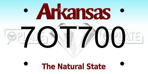 7OT700 Arkansas License Plate