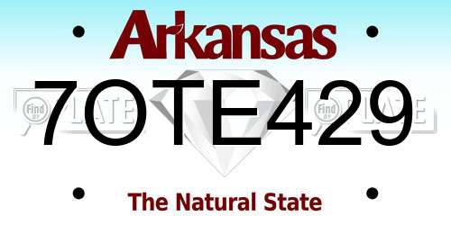 7OTE429 Arkansas License Plate