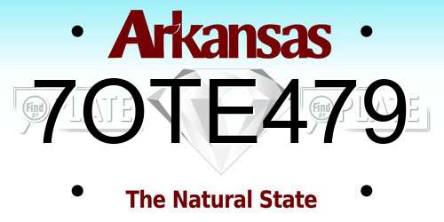 7OTE479 Arkansas License Plate
