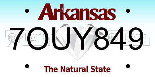 7OUY849 Arkansas License Plate