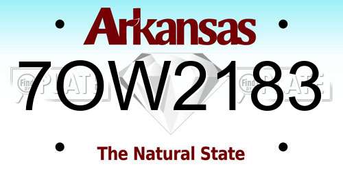 7OW2183 Arkansas License Plate