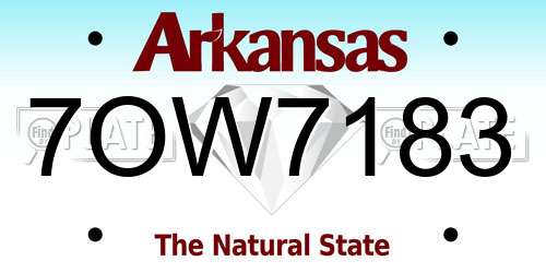 7OW7183 Arkansas License Plate