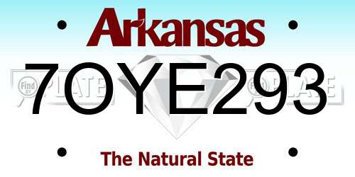 7OYE293 Arkansas License Plate