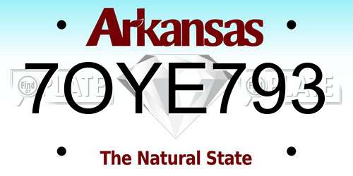 7OYE793 Arkansas License Plate
