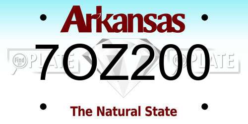 7OZ200 Arkansas License Plate