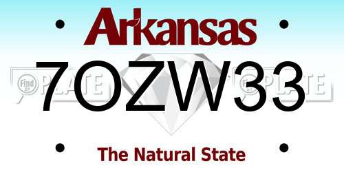 7OZW33 Arkansas License Plate