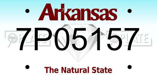 7P05157 Arkansas License Plate