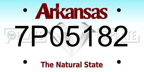 7P05182 Arkansas License Plate