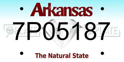 7P05187 Arkansas License Plate