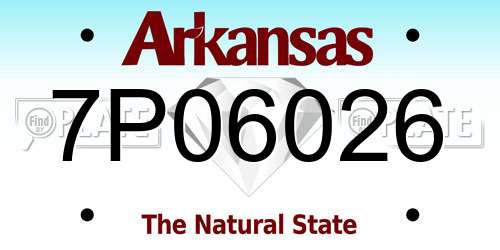 7P06026 Arkansas License Plate