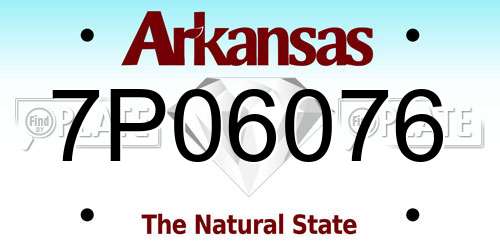 7P06076 Arkansas License Plate