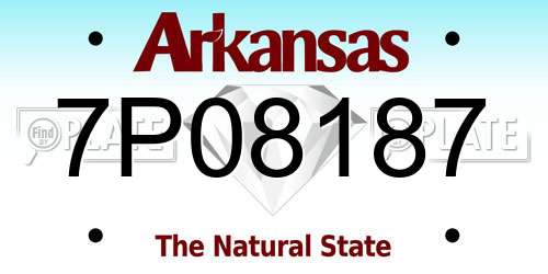 7P08187 Arkansas License Plate