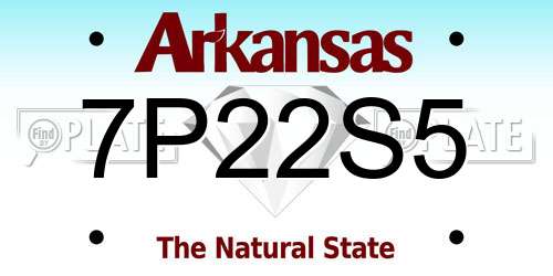 7P22S5 Arkansas License Plate