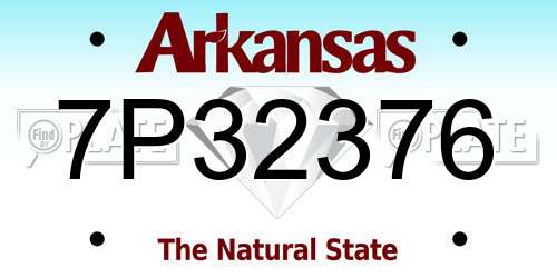 7P32376 Arkansas License Plate