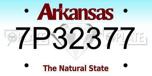 7P32377 Arkansas License Plate