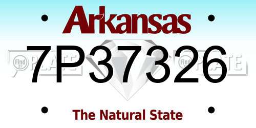 7P37326 Arkansas License Plate