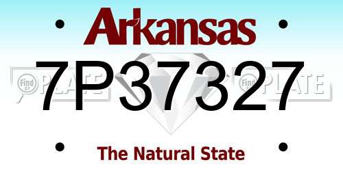 7P37327 Arkansas License Plate
