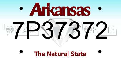 7P37372 Arkansas License Plate