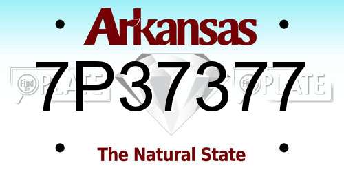 7P37377 Arkansas License Plate