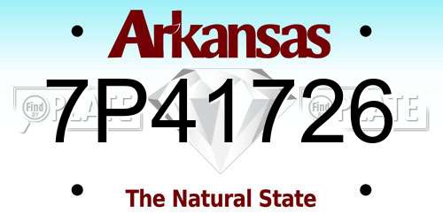7P41726 Arkansas License Plate