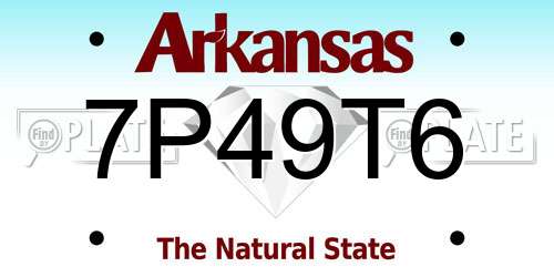 7P49T6 Arkansas License Plate
