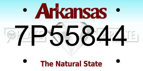 7P55844 Arkansas License Plate
