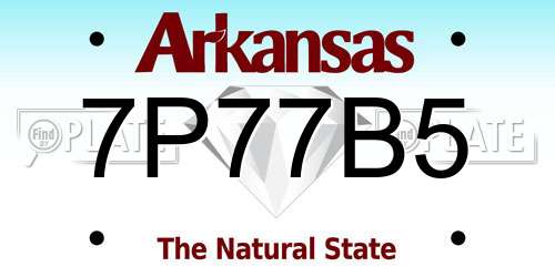 7P77B5 Arkansas License Plate