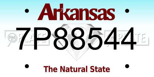 7P88544 Arkansas License Plate