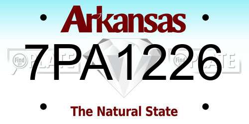 7PA1226 Arkansas License Plate