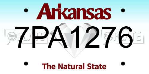 7PA1276 Arkansas License Plate