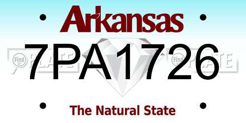 7PA1726 Arkansas License Plate