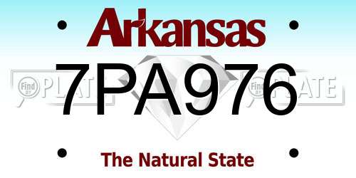 7PA976 Arkansas License Plate