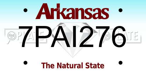 7PAI276 Arkansas License Plate