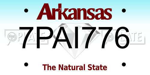 7PAI776 Arkansas License Plate