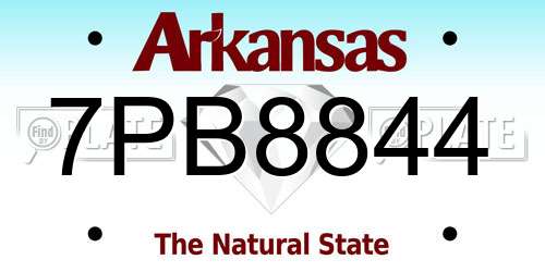 7PB8844 Arkansas License Plate